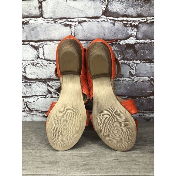 Miz Mooz Cassie Orange Leather Ankle Strap Heeled Sandals Women Sz 39EU/8.5M US - Picture 8 of 16